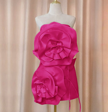 Back Strap Decorative Flower Dress
