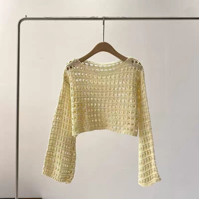 Women's Short Long-sleeved Sweater Design Thin Top