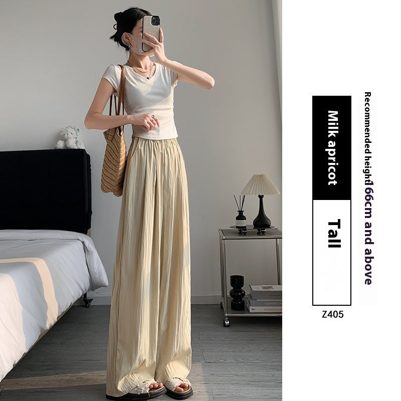 Drape Straight-leg Wide-leg Pants