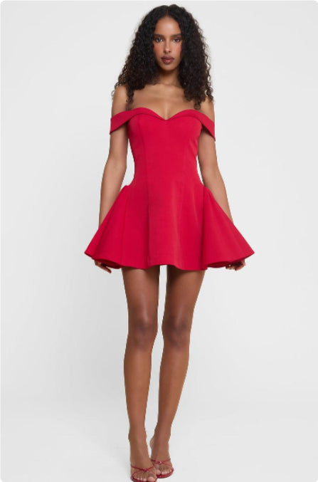 Summer Dress Trend Slash Neck Backless Sweet Girl Chic Ruched Mini Bodycon Partywear