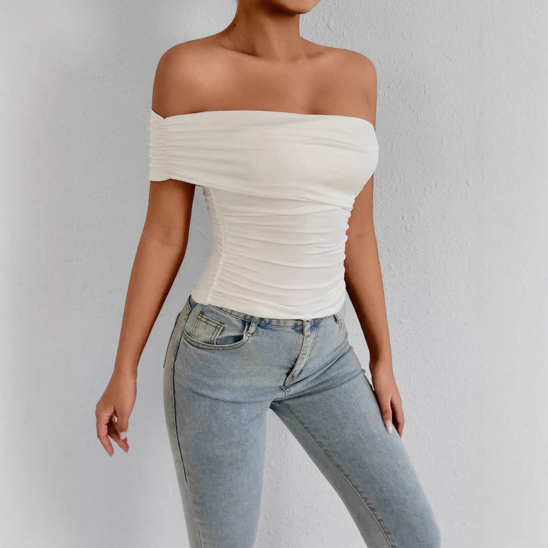 Off-the-shoulder Fitted Top Blouse
