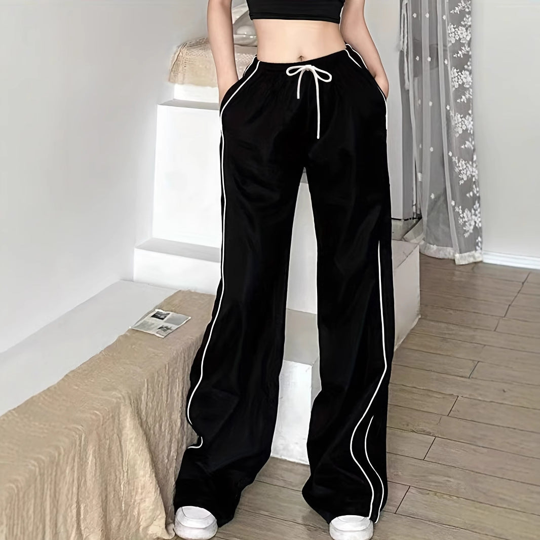 Drawstring Elastic Waist Pants