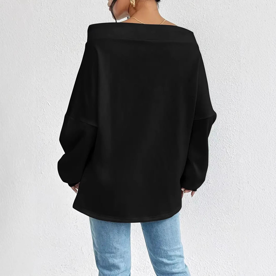 Drawstring Off-the-shoulder Blouse