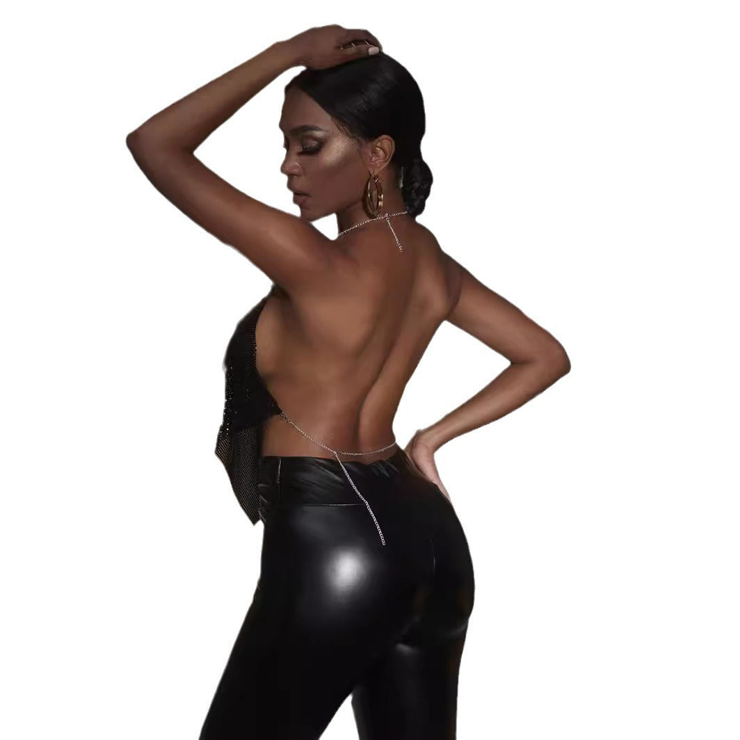 Slim Fit Backless Camisole Crop Top