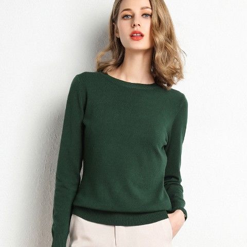 Knitted Sweater Round Neck Bottoming Blouse