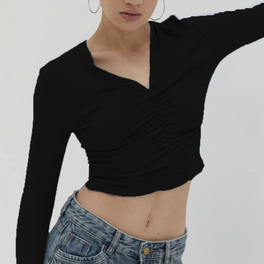 Minimal Long Sleeve Crop Top