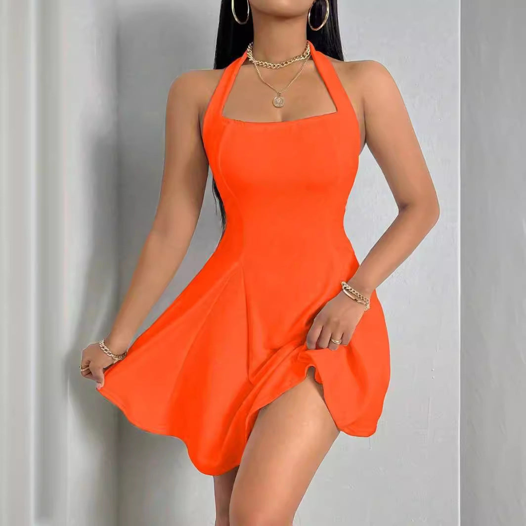 Halter Backless Sleeveless Short Dress