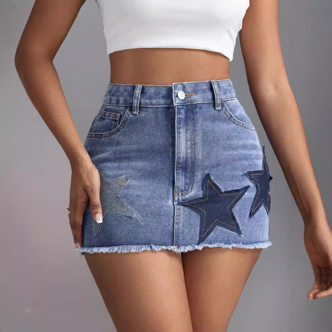 High-Waisted Slimming Ultra-Short Denim Skirt
