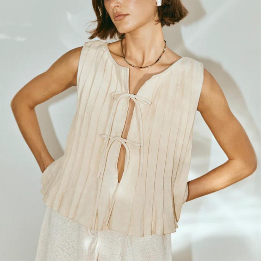 Lace-up Cotton Shirt