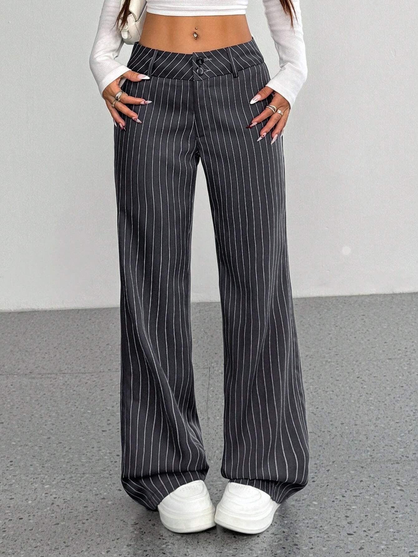 Women's Casual Striped Flared Pants