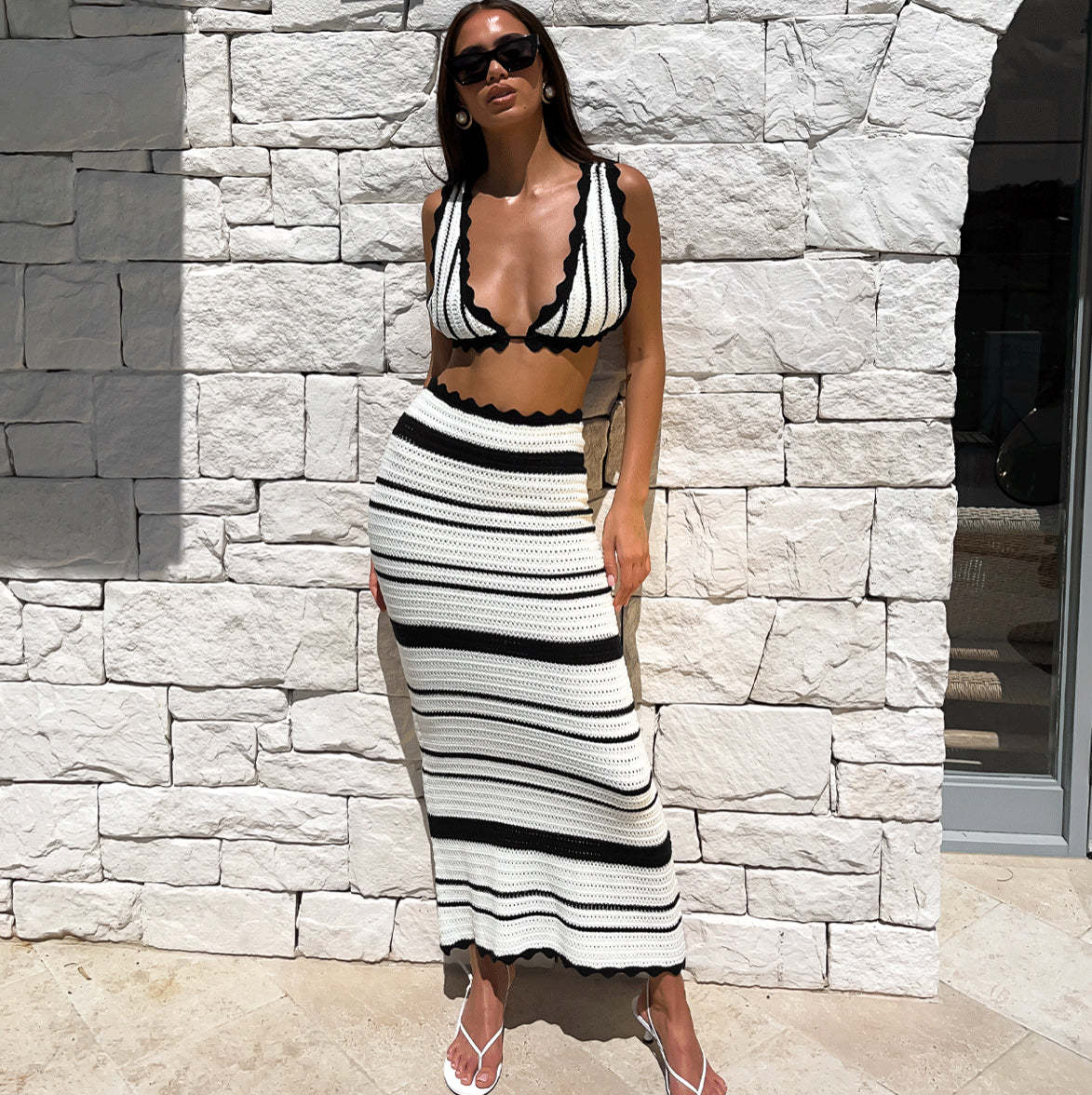 2pcs Striped Bikini Suits For Women