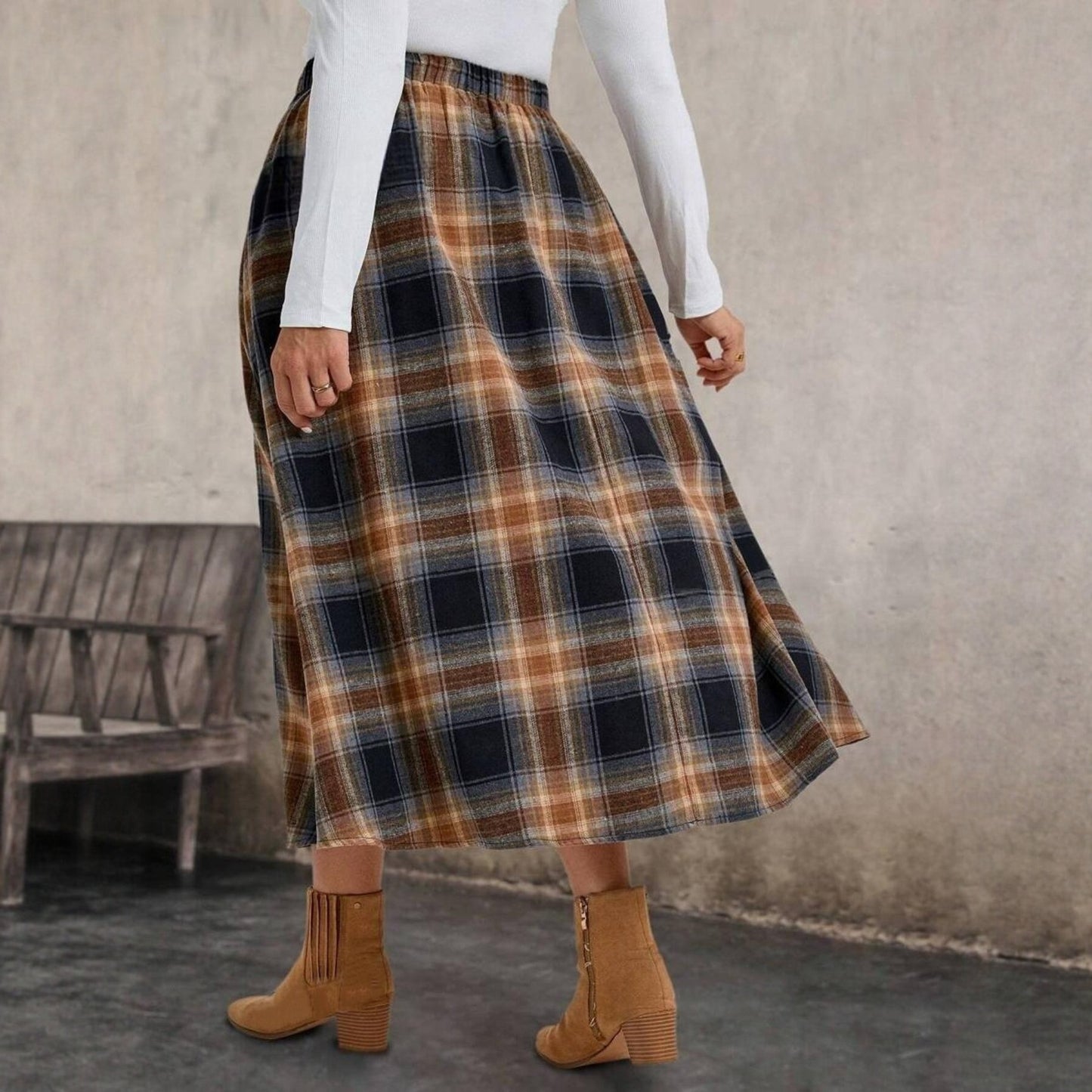 Flannel Plaid Skirt