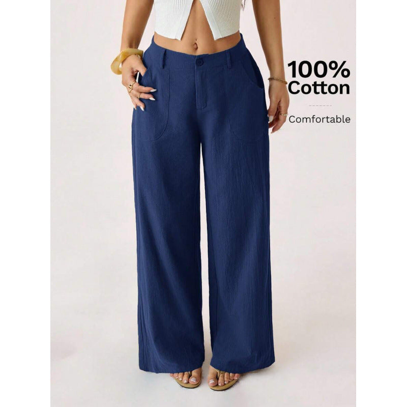 Wide-leg Cotton Pants