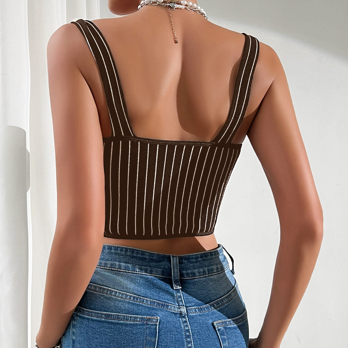 Womens Sexy Leopard-Print Lace Backless Camisole