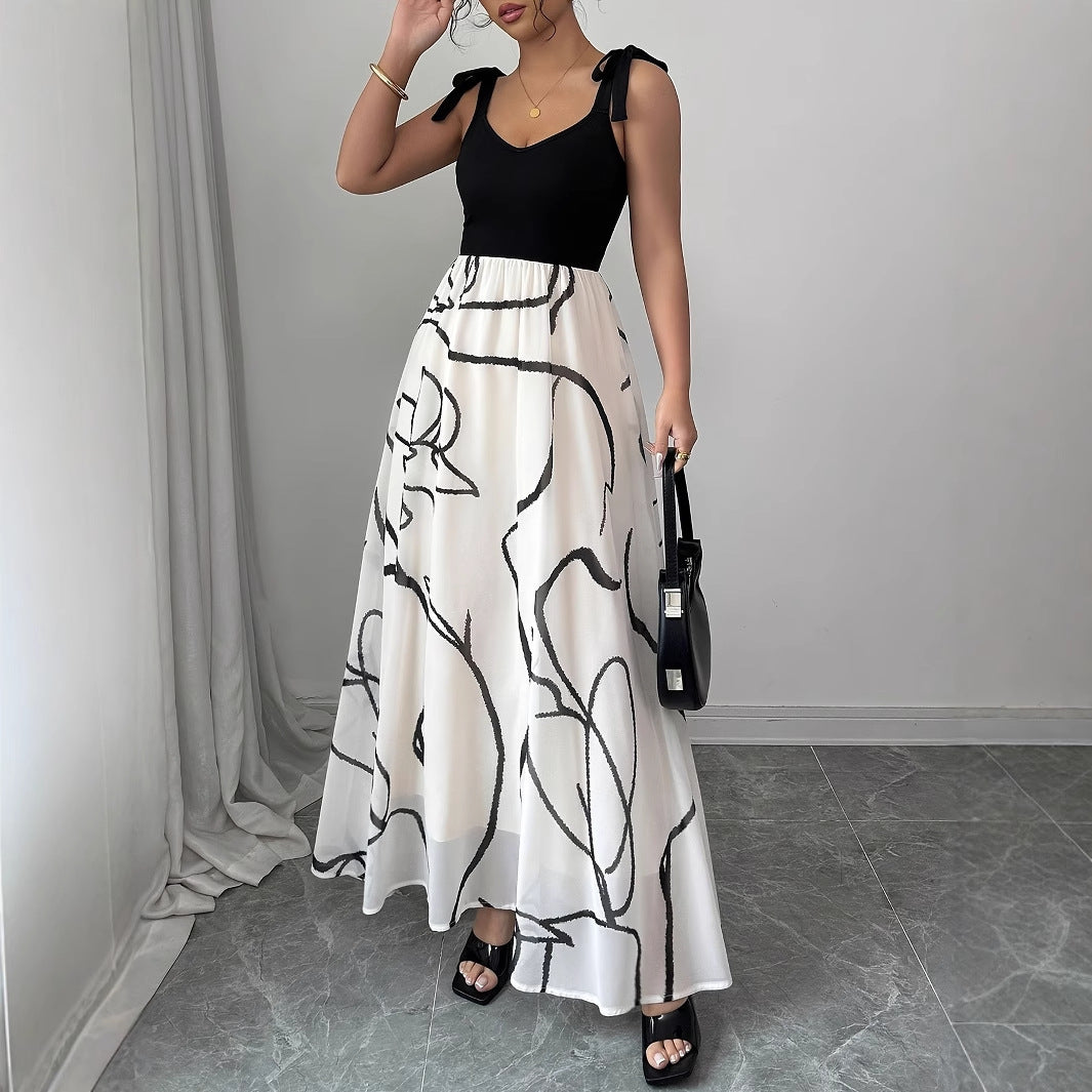 Fashionable Elegant Women's New Printed Women's Long Wild Skirt