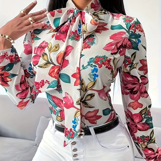 Floral Tie Blouse