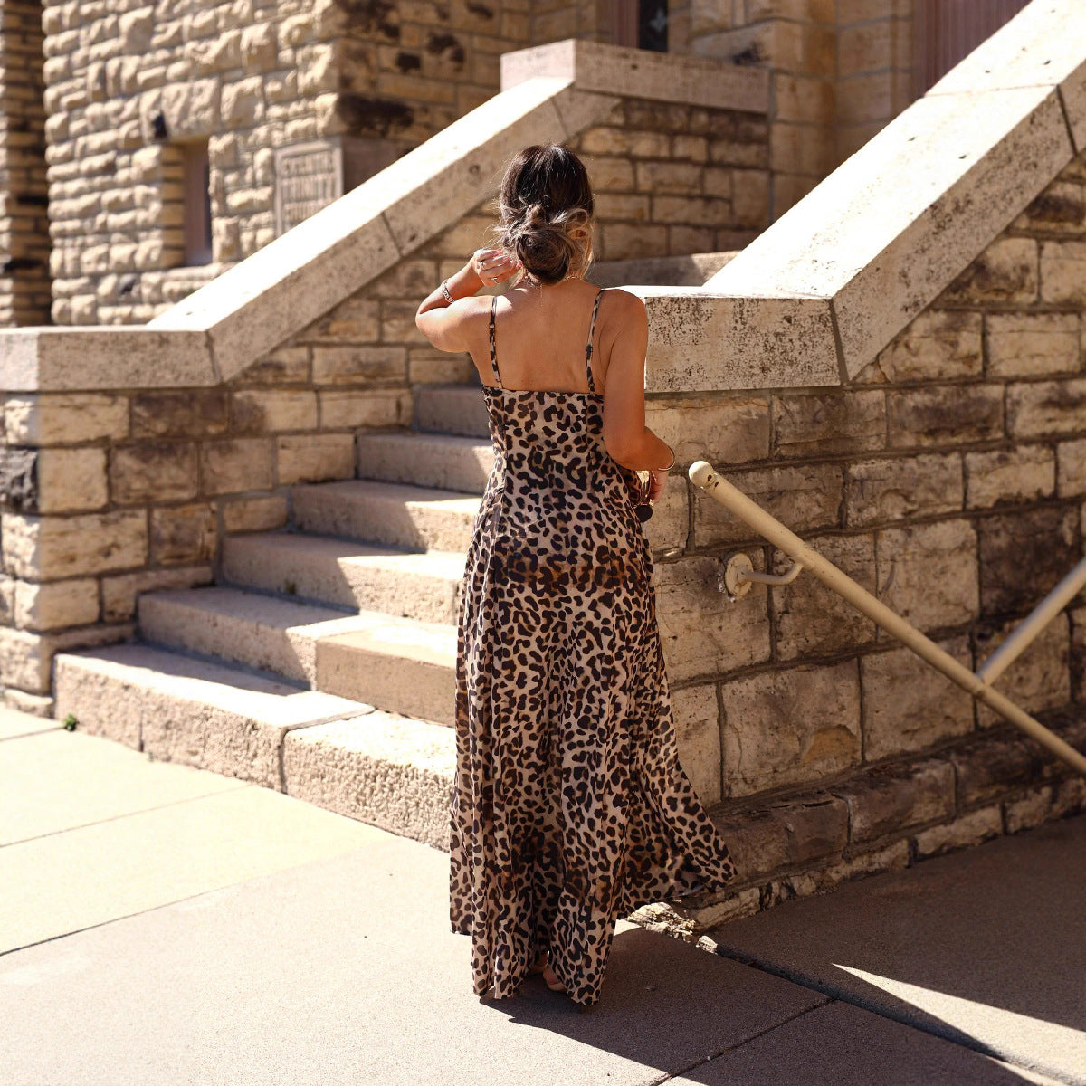 Sexy Leopard Print Camisole Dress Women