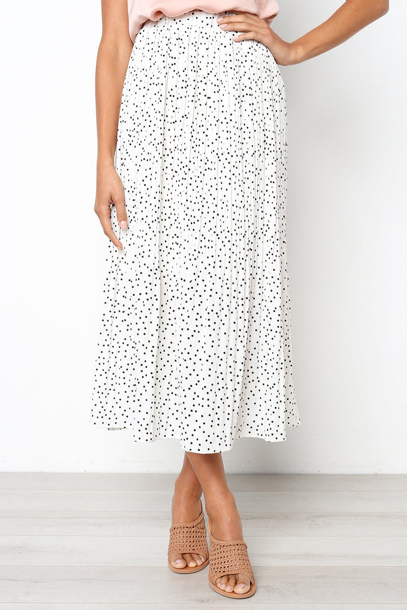 Designed Pocket Pleated Long Skirt