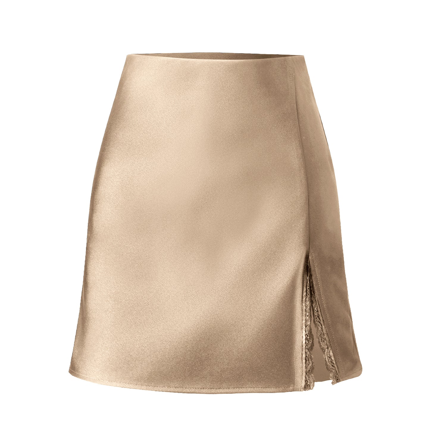 Lace Split High-waist Elastic Mini Skirt
