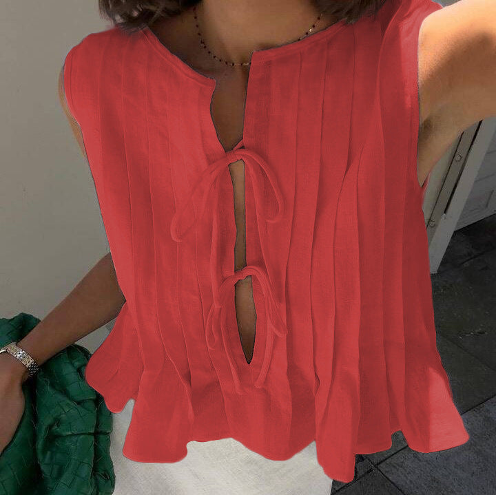 Lace-up Cotton Shirt