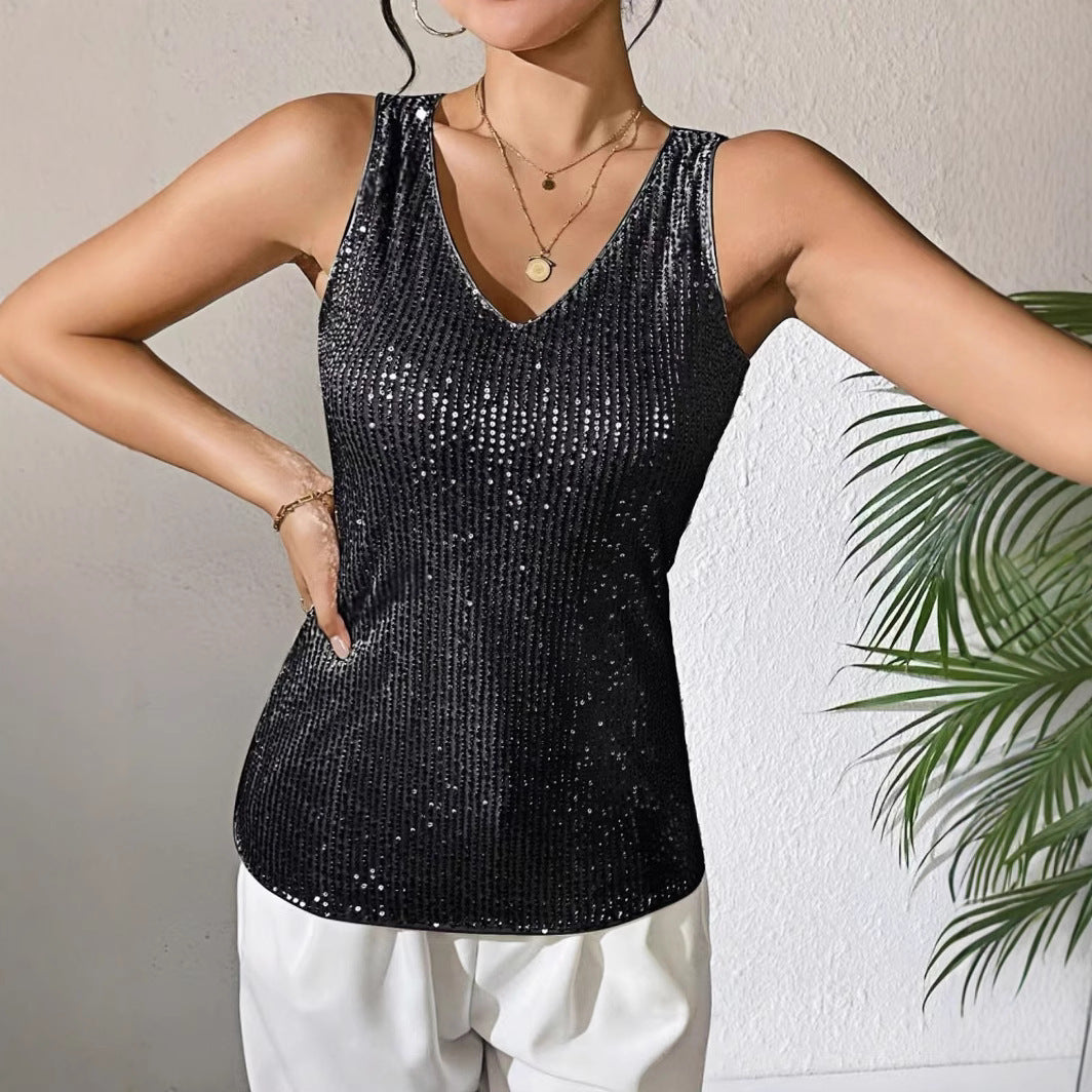 Sparkly Sequined Tank Top Blouse