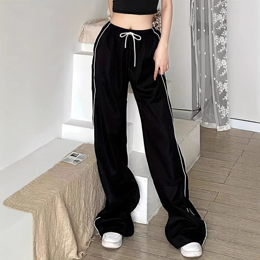 Drawstring Elastic Waist Pants
