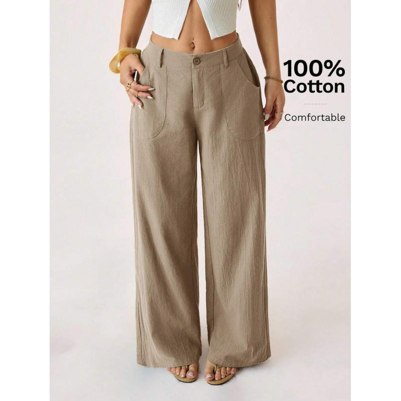 Wide-leg Cotton Pants