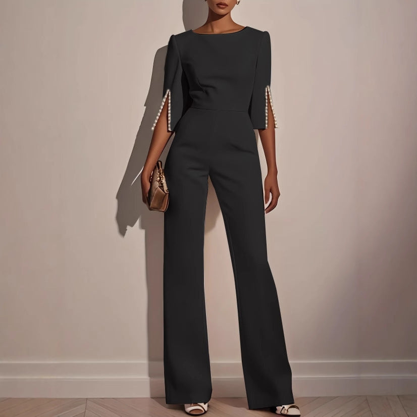 Beading Decorative Slim Fit Bodysuit
