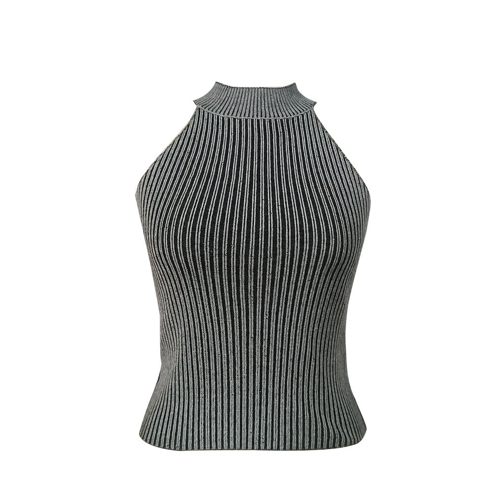 Grey Cotton Crop Top