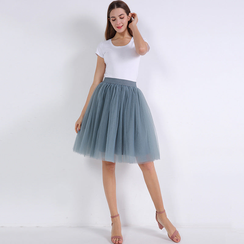 Mesh Pleated Bubble Skirt
