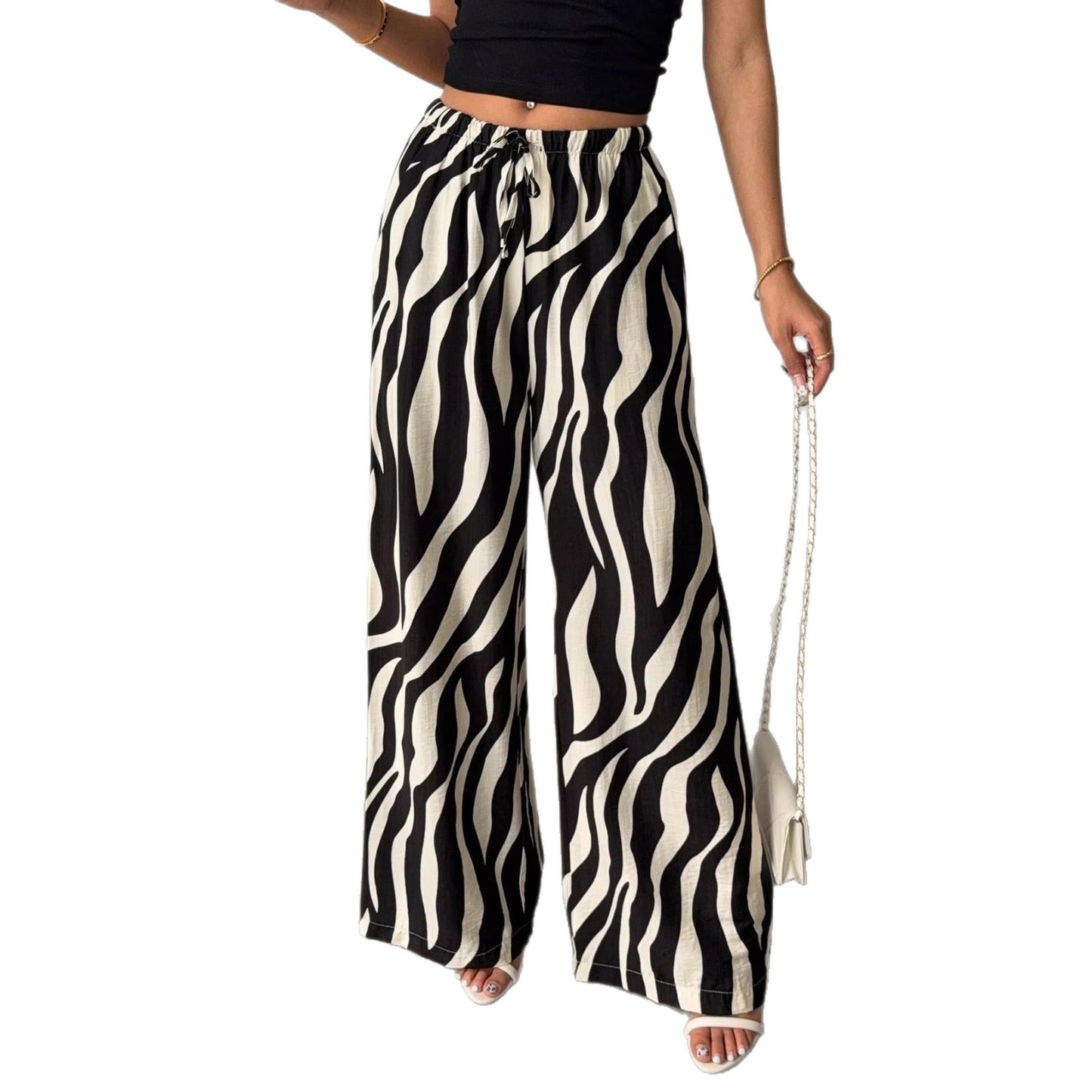 Wide-Leg Design Pants