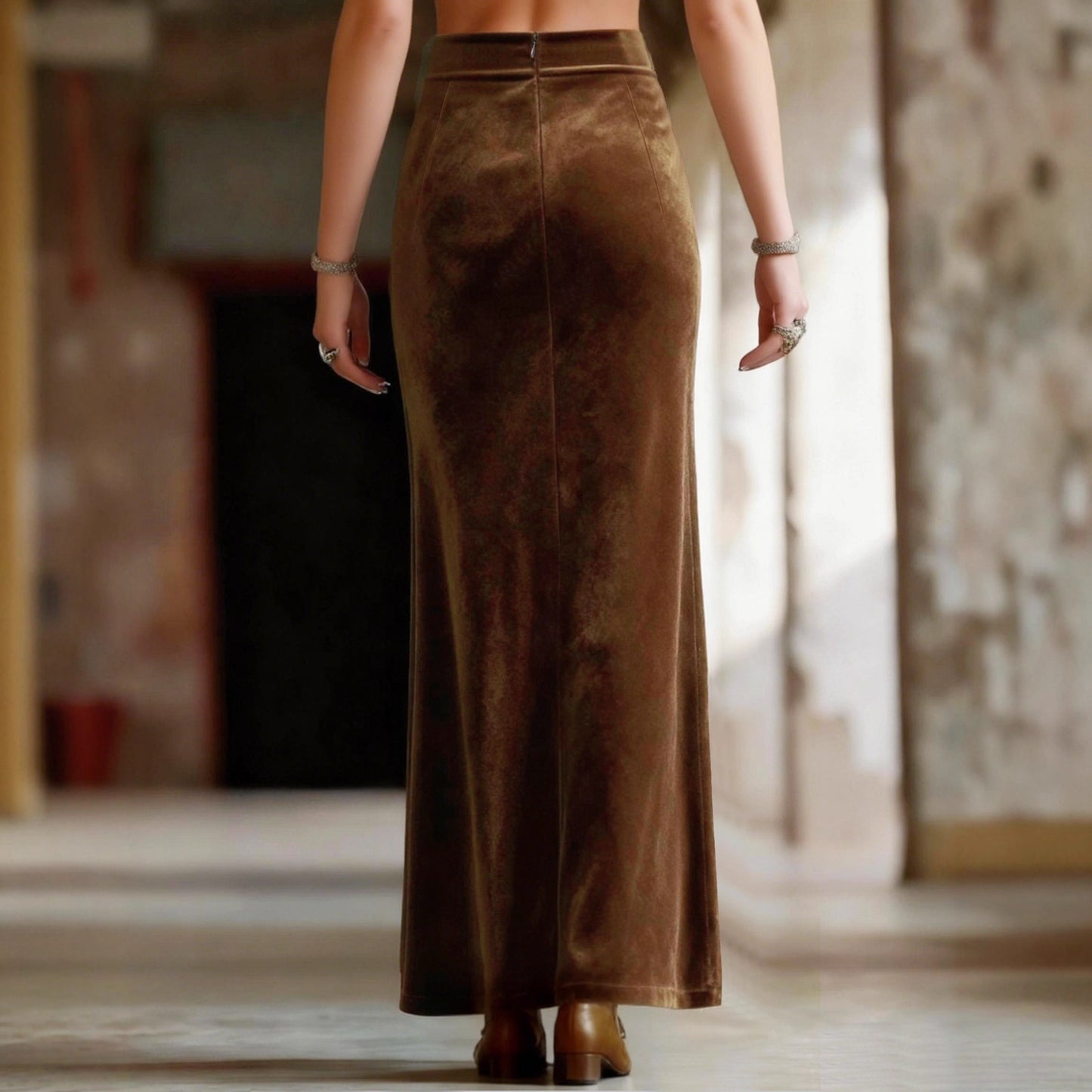 Retro Mesh Patchwork Beaded Long Skirt