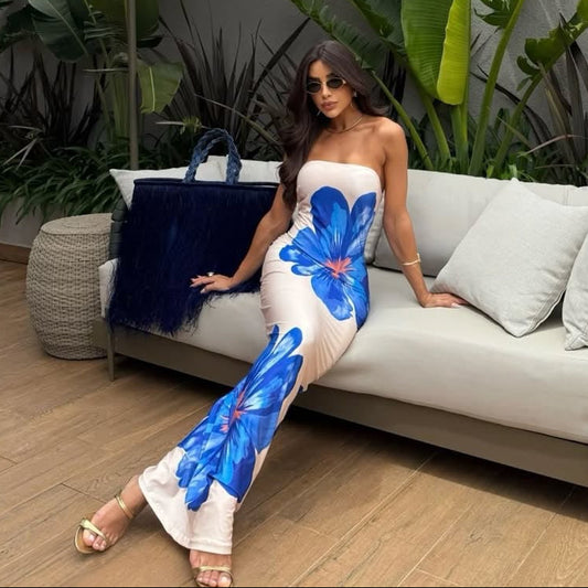 Printed Long Vacation Style Dress