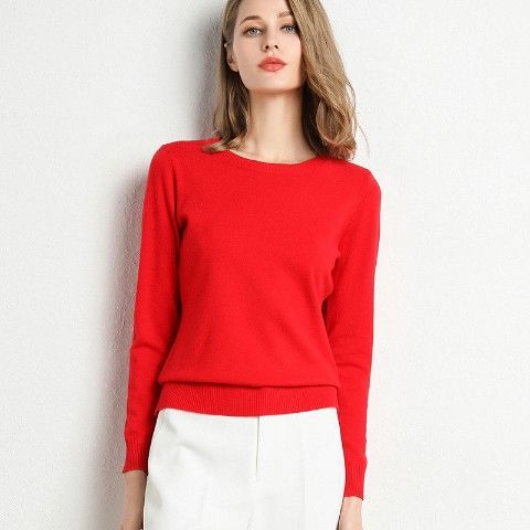 Knitted Sweater Round Neck Bottoming Blouse