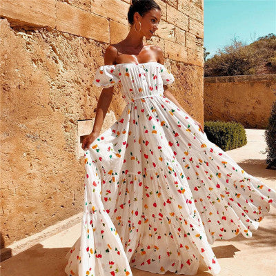 One-shoulder Dress Long Skirt Women